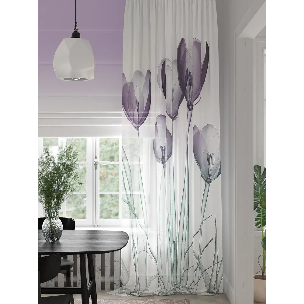 Фото 4 Тюль на ленте At Home Риментол 150x280 см вуаль цвет зеленый/фиолетовый AA974456 Фото 4 Тюль на ленте At Home Риментол 150x280 см вуаль цвет зеленый/фиолетовый AA974456