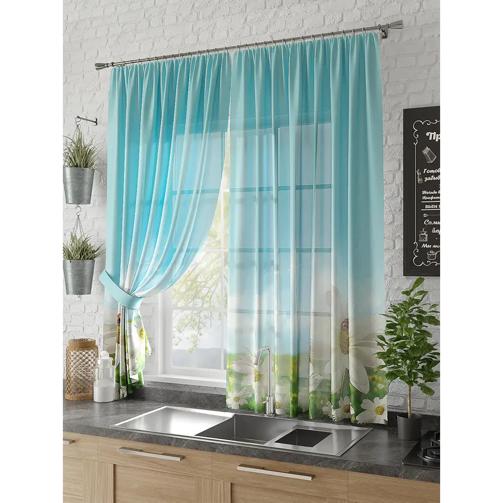 Фото Тюль на ленте At Home Сагита 150x180 см вуаль цвет голубой/бирюзовый AA930560 Фото Тюль на ленте At Home Сагита 150x180 см вуаль цвет голубой/бирюзовый AA930560
