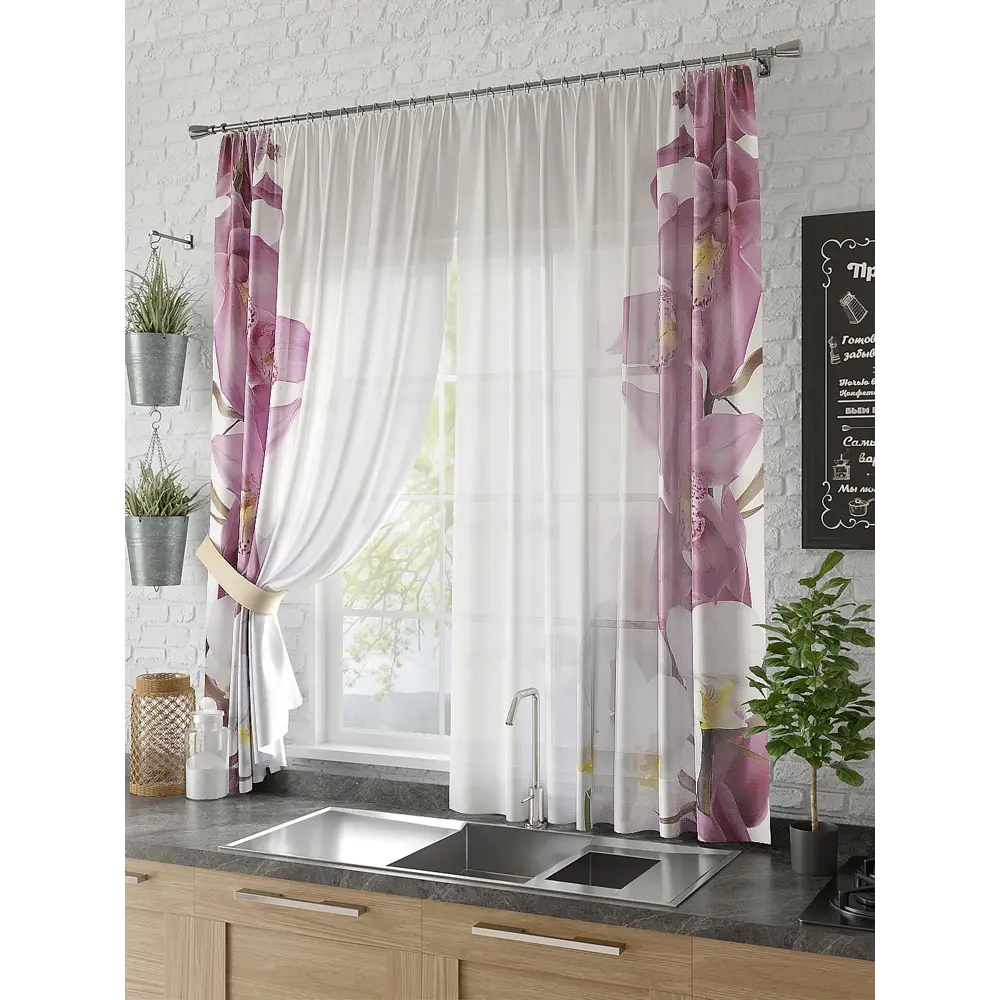 Фото Тюль на ленте At Home Фаресс 150x180 см вуаль цвет фиолетовый AA930528 Фото Тюль на ленте At Home Фаресс 150x180 см вуаль цвет фиолетовый AA930528