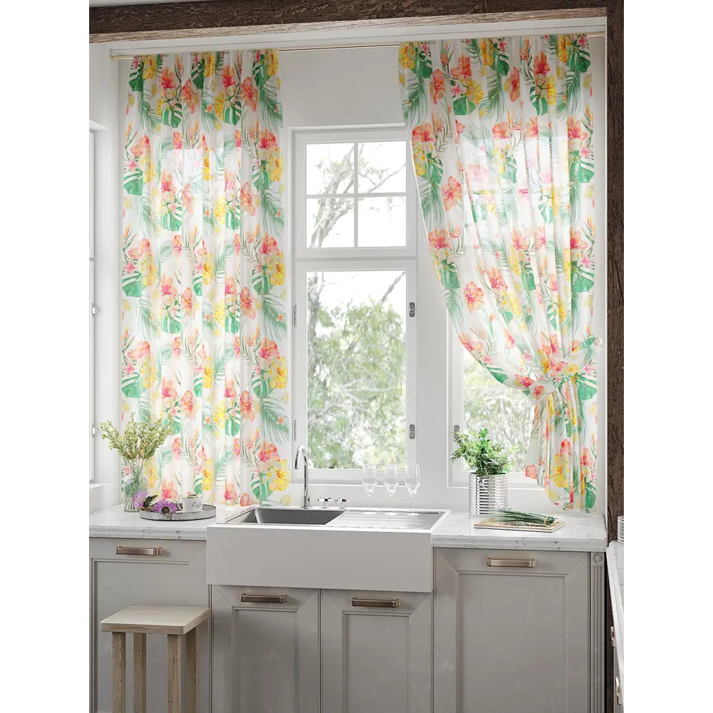 Фото 3 Тюль на ленте At Home Минекрит 150x180 см вуаль цвет оранжевый/розовый AA930731 Фото 3 Тюль на ленте At Home Минекрит 150x180 см вуаль цвет оранжевый/розовый AA930731