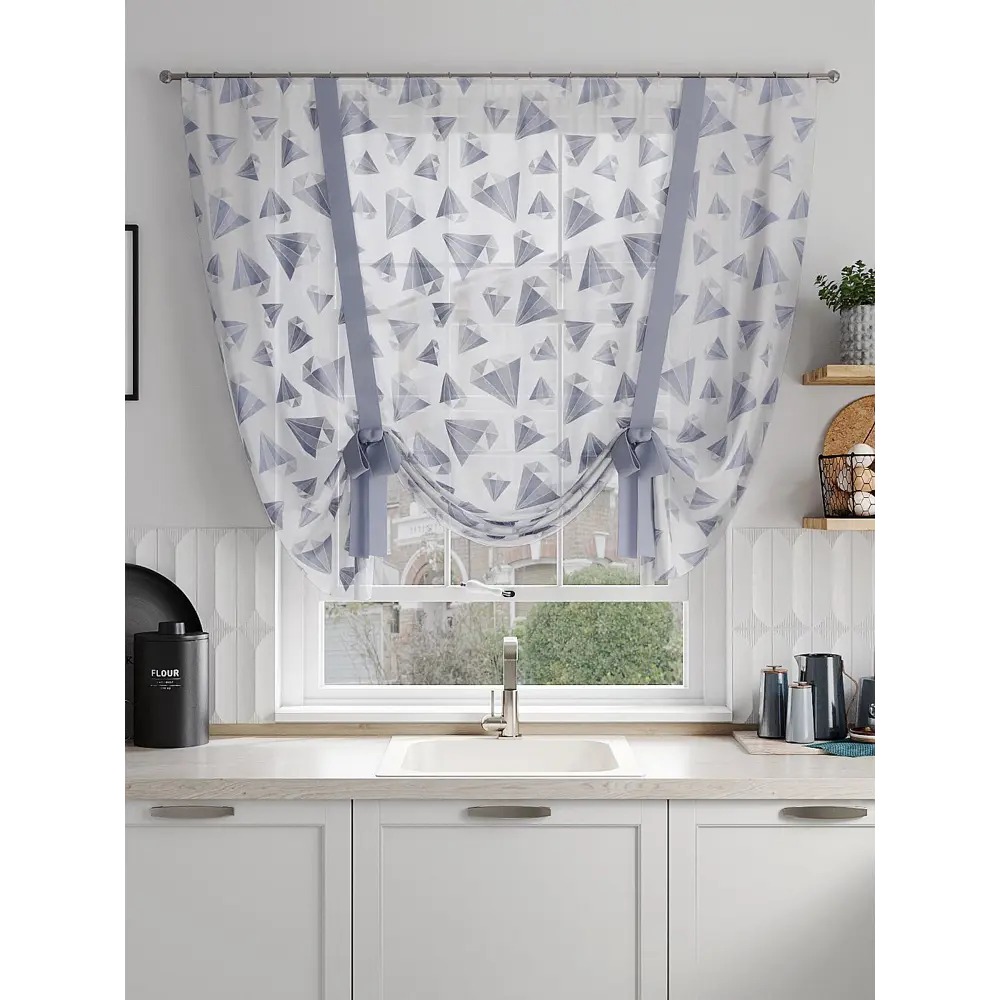 Фото 2 Тюль на ленте At Home Конфриос 150x150 см вуаль цвет черный AA518062 Фото 2 Тюль на ленте At Home Конфриос 150x150 см вуаль цвет черный AA518062