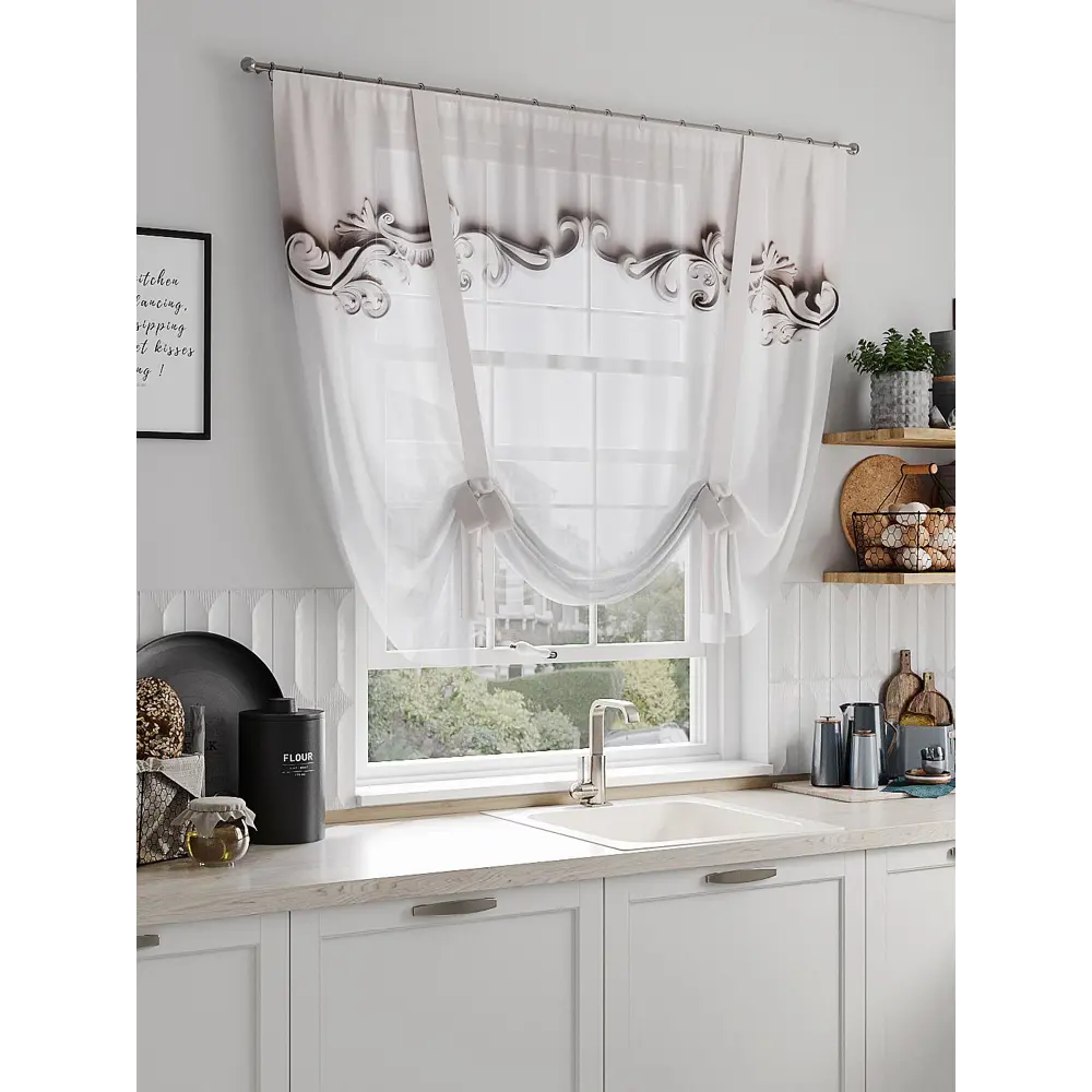 Фото Тюль на ленте At Home Фенвика 150x150 см вуаль цвет белый AA518010 Фото Тюль на ленте At Home Фенвика 150x150 см вуаль цвет белый AA518010