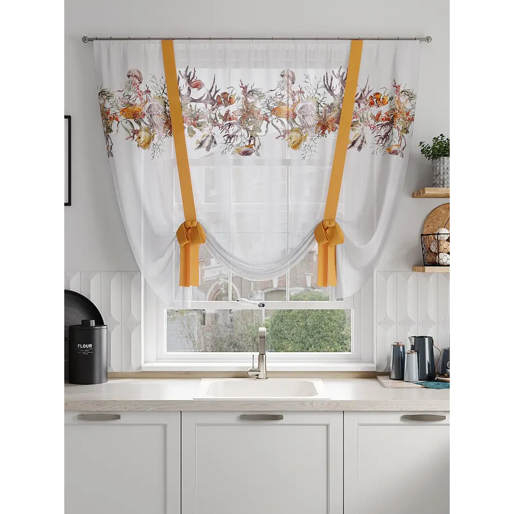 Фото 2 Тюль на ленте At Home Венфилорс 150x150 см вуаль цвет коричневый/оранжевый AA518003 Фото 2 Тюль на ленте At Home Венфилорс 150x150 см вуаль цвет коричневый/оранжевый AA518003