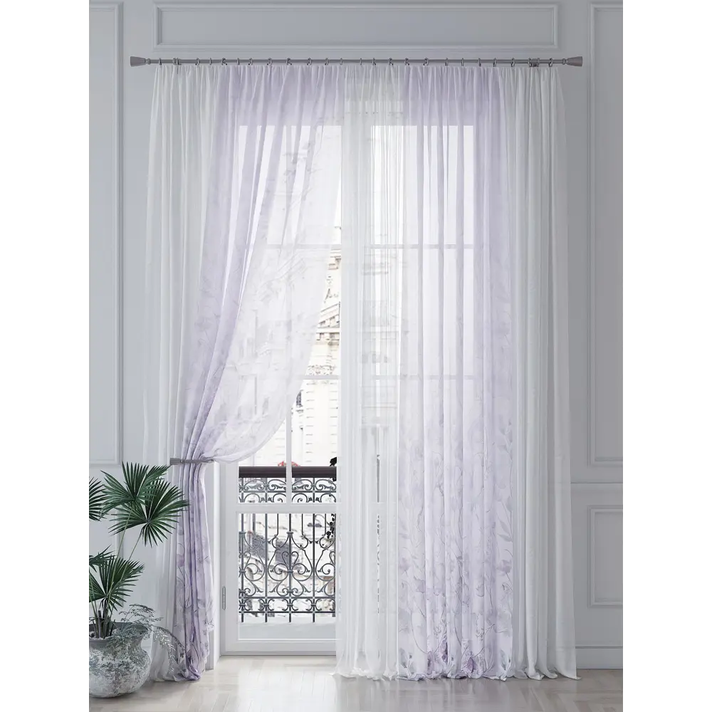 Фото 4 Тюль на ленте At Home Рифернос 150x260 см вуаль цвет серебристый/серый/фиолетовый AA542075 Фото 4 Тюль на ленте At Home Рифернос 150x260 см вуаль цвет серебристый/серый/фиолетовый AA542075