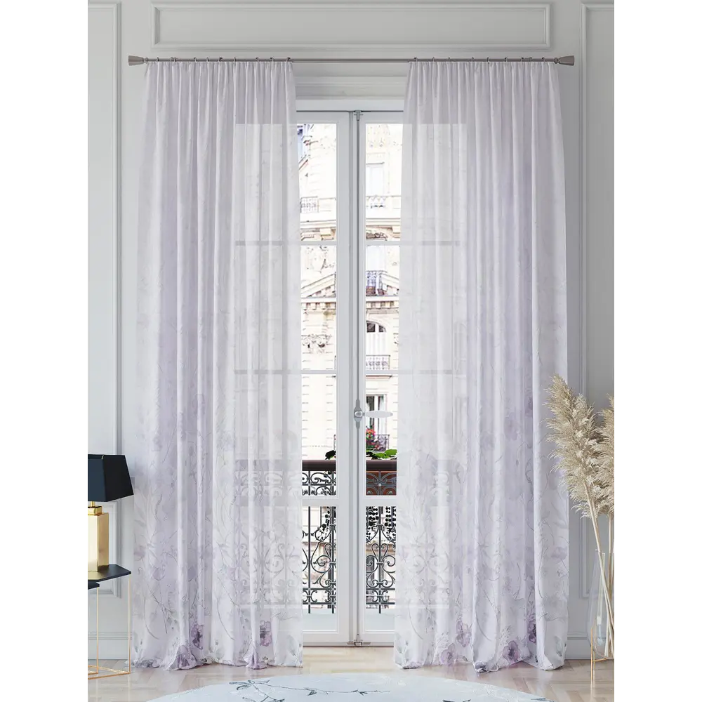 Фото 2 Тюль на ленте At Home Рифернос 150x260 см вуаль цвет серебристый/серый/фиолетовый AA542075 Фото 2 Тюль на ленте At Home Рифернос 150x260 см вуаль цвет серебристый/серый/фиолетовый AA542075