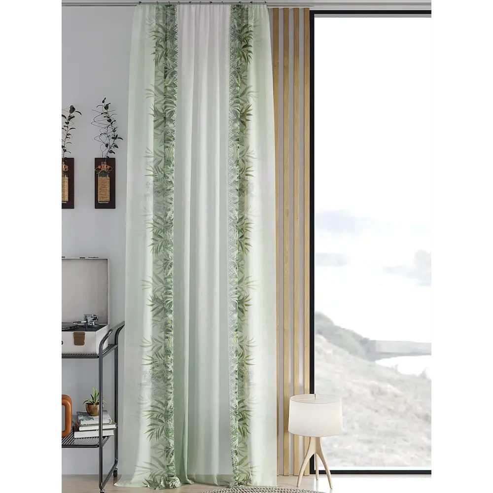 Фото Тюль на ленте At Home Зеренс 150x260 см вуаль цвет белый AA542064