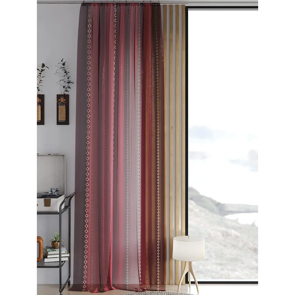 Фото Тюль на ленте At Home Рилоркенс 150x260 см вуаль цвет красный AA542045