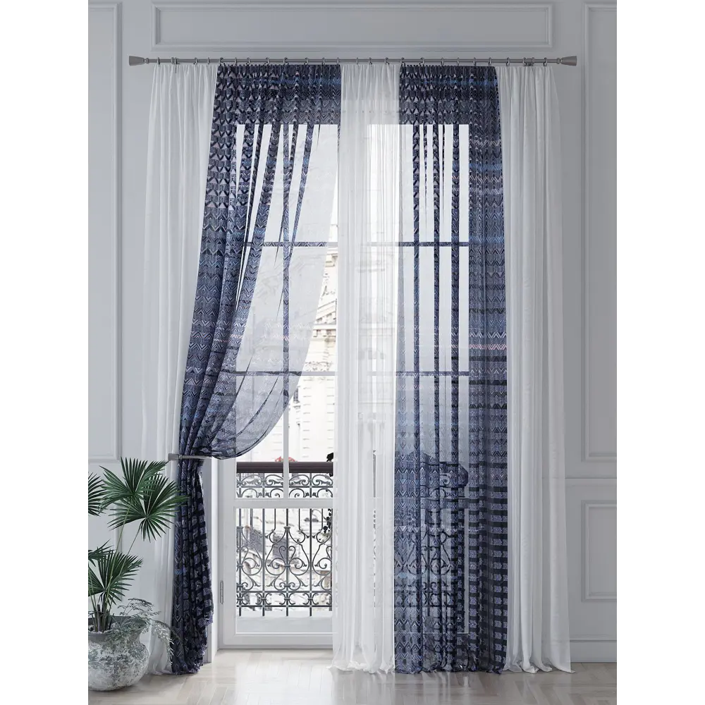 Фото 4 Тюль на ленте At Home Фименсис 150x260 см вуаль цвет розовый/голубой/черный/фиолетовый AA542027 Фото 4 Тюль на ленте At Home Фименсис 150x260 см вуаль цвет розовый/голубой/черный/фиолетовый AA542027