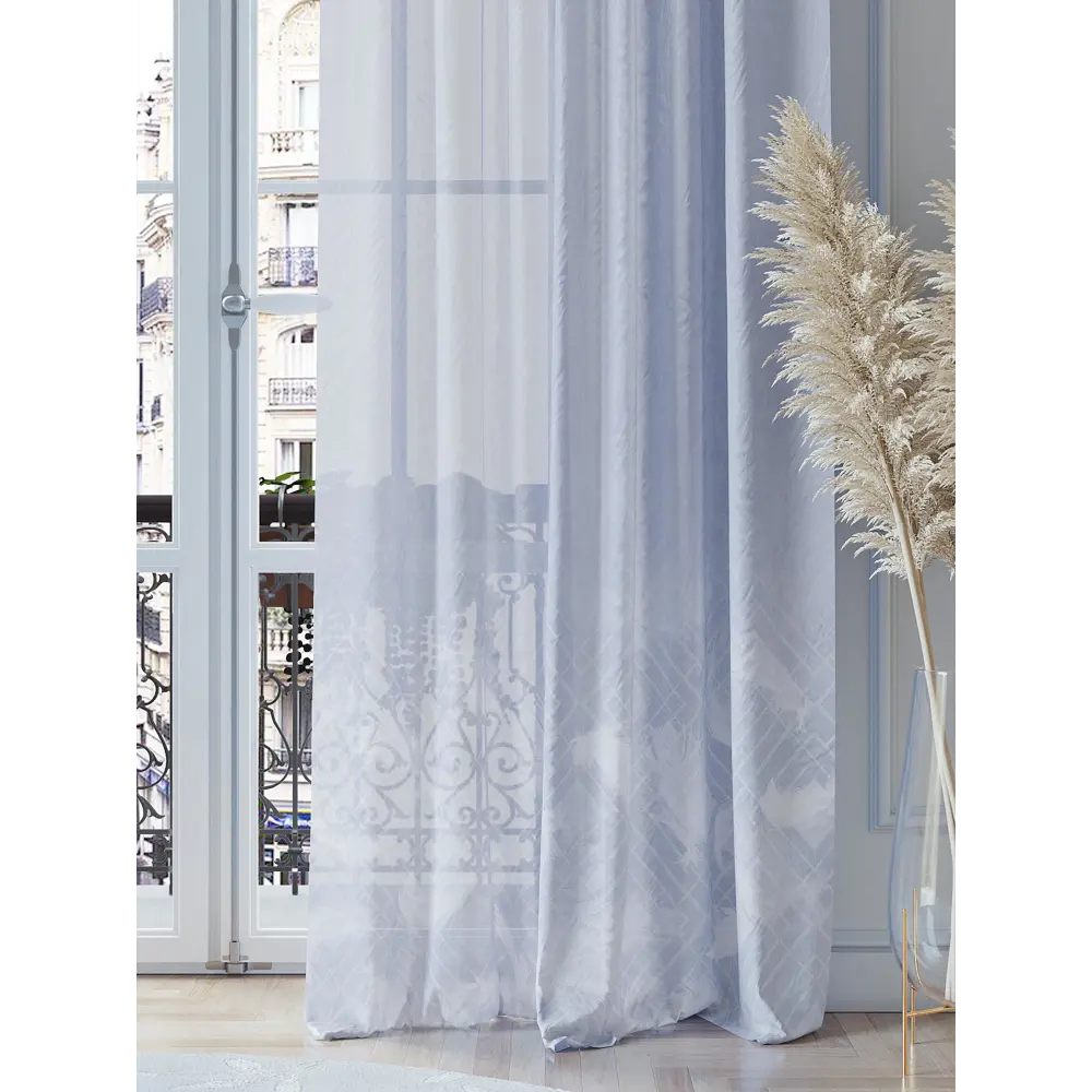 Фото 3 Тюль на ленте At Home Диолингс 150x260 см вуаль цвет голубой/черный AA542020 Фото 3 Тюль на ленте At Home Диолингс 150x260 см вуаль цвет голубой/черный AA542020