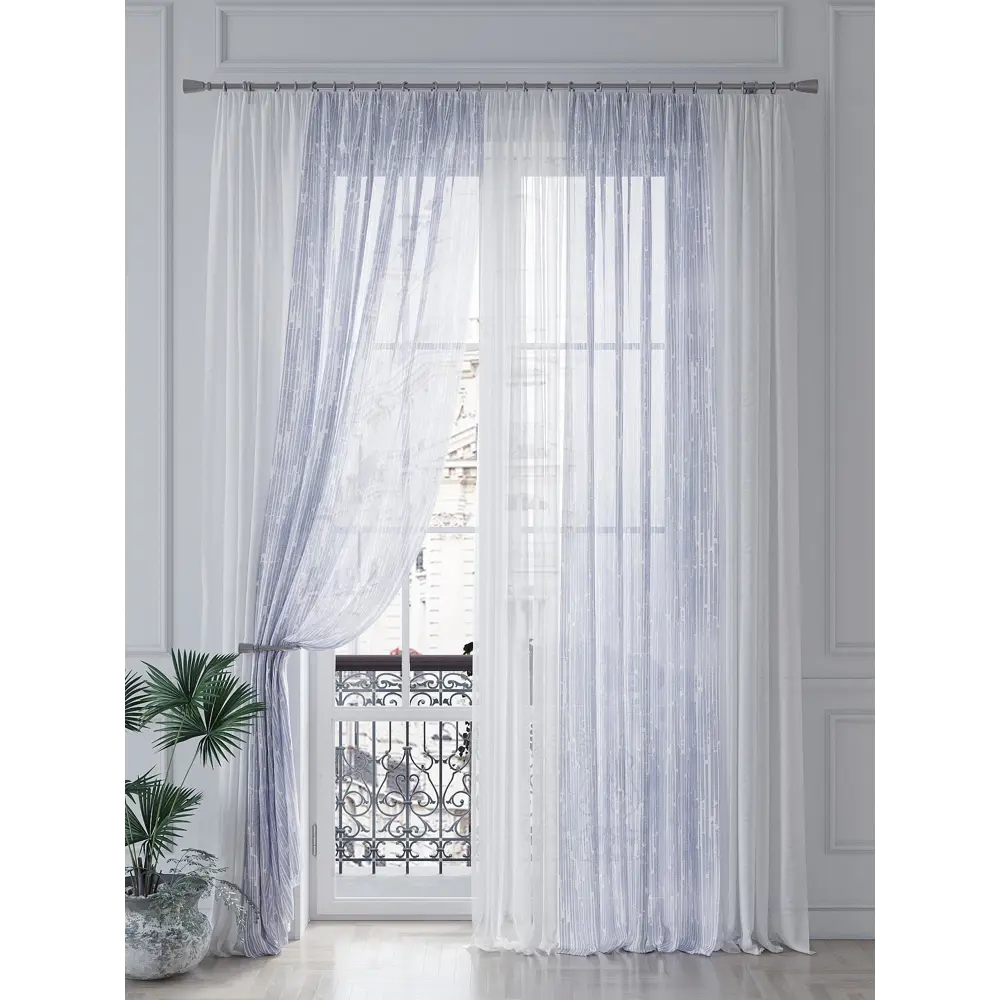 Фото 4 Тюль на ленте At Home Хенквирс 150x260 см вуаль цвет белый AA542141