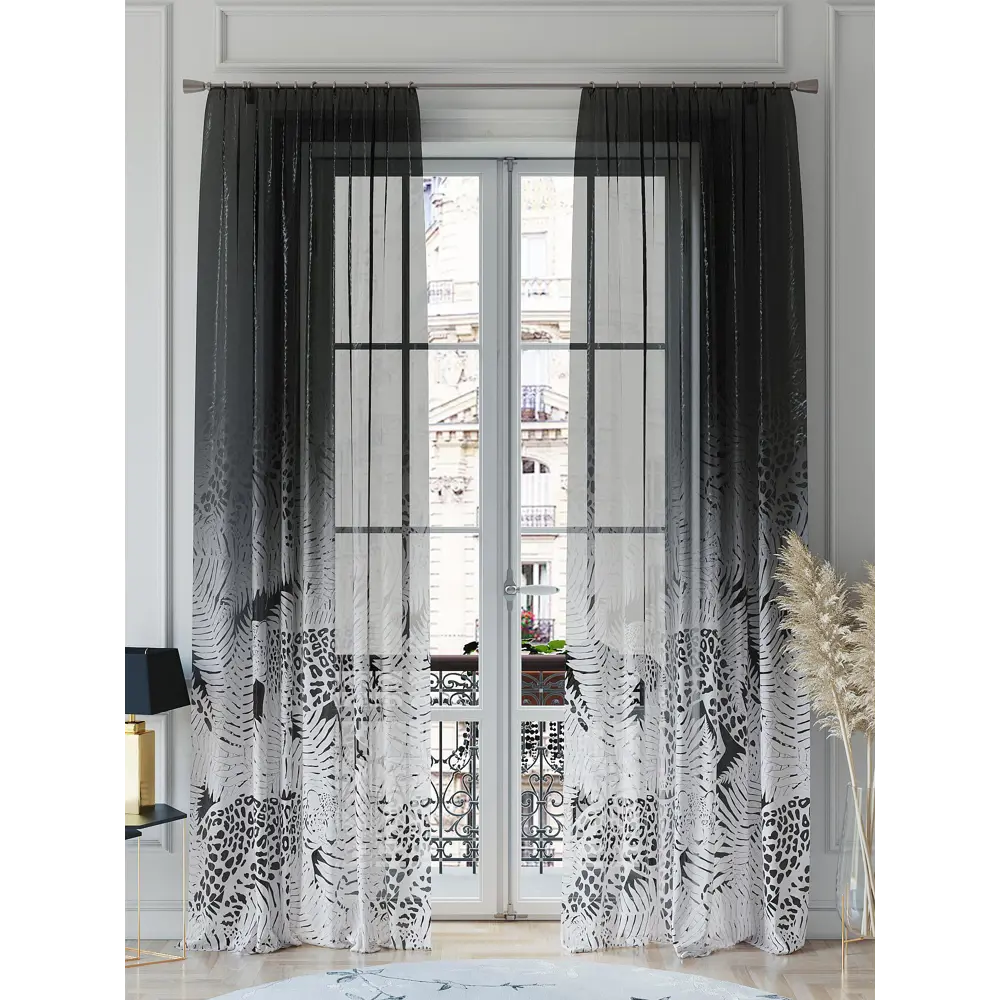 Фото 2 Тюль на ленте At Home Лоринорс 150x260 см вуаль цвет серебристый/белый/серый AA542161