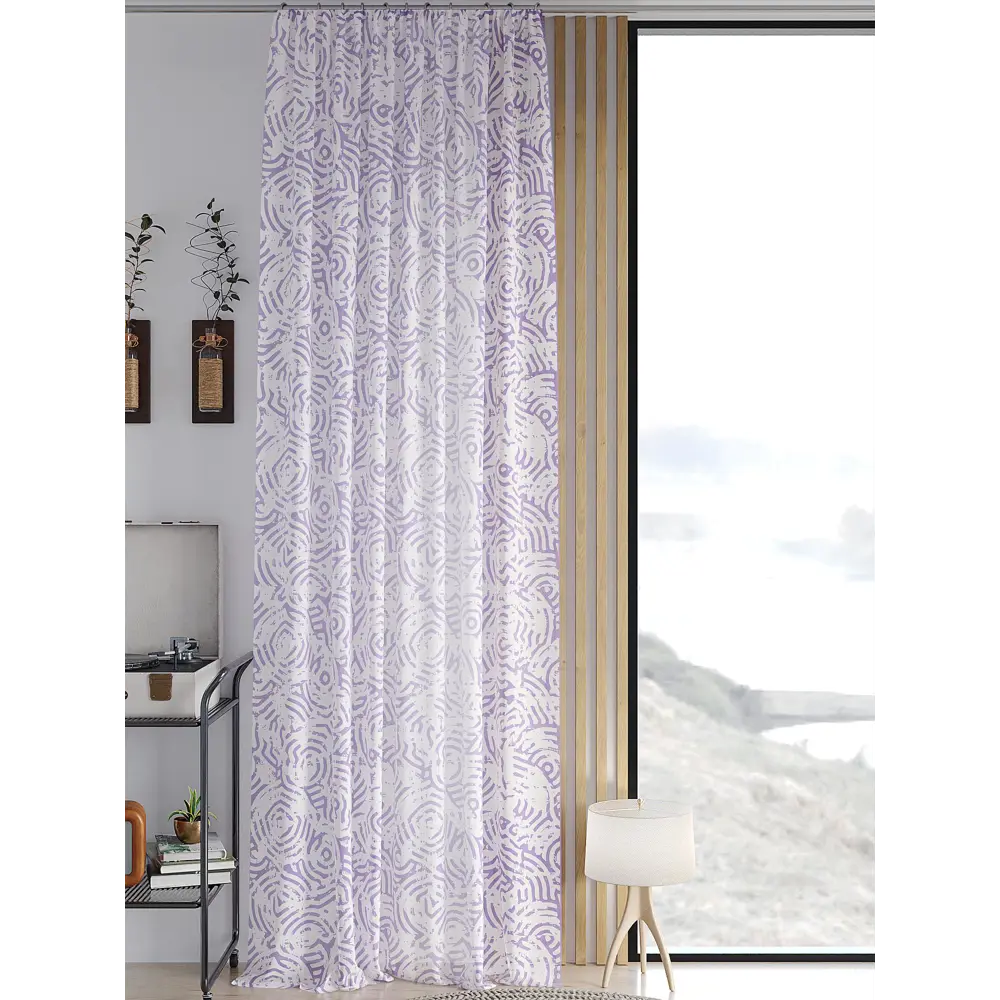 Фото Тюль на ленте At Home Рикоринс 150x260 см вуаль цвет белый AA542110