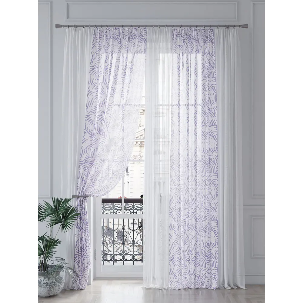 Фото 4 Тюль на ленте At Home Рикоринс 150x260 см вуаль цвет белый AA542110