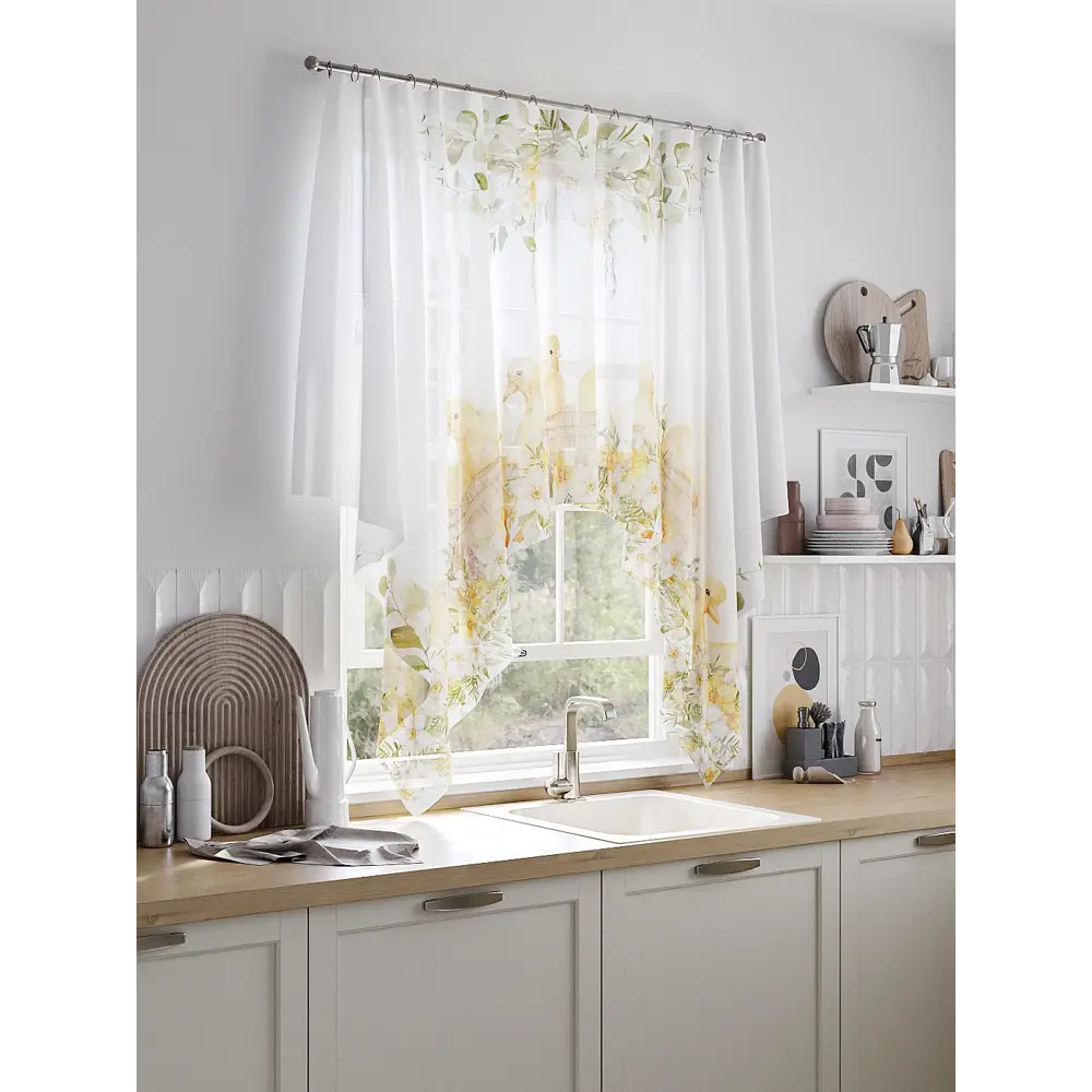 Фото Тюль на ленте At Home Рикенри 200x145 см вуаль цвет желтый/зеленый AA534386 Фото Тюль на ленте At Home Рикенри 200x145 см вуаль цвет желтый/зеленый AA534386