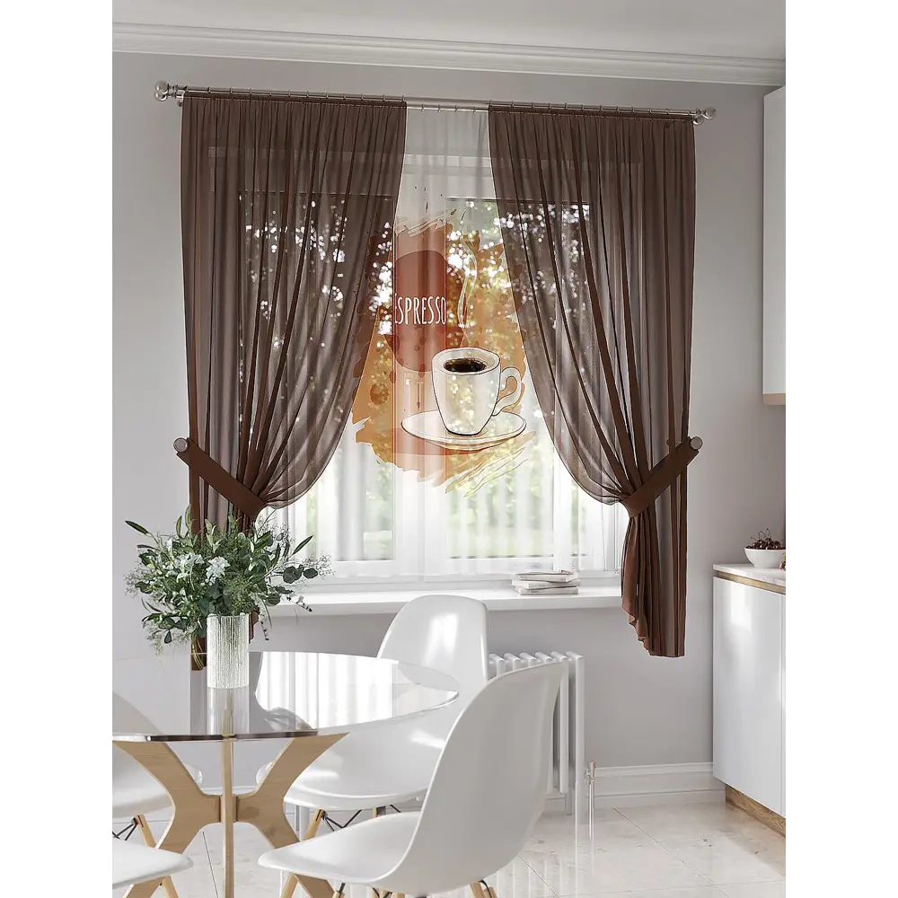 Фото Тюль на ленте At Home Минивис 145x180 см вуаль цвет белый/красный/черный AA550024 Фото Тюль на ленте At Home Минивис 145x180 см вуаль цвет белый/красный/черный AA550024