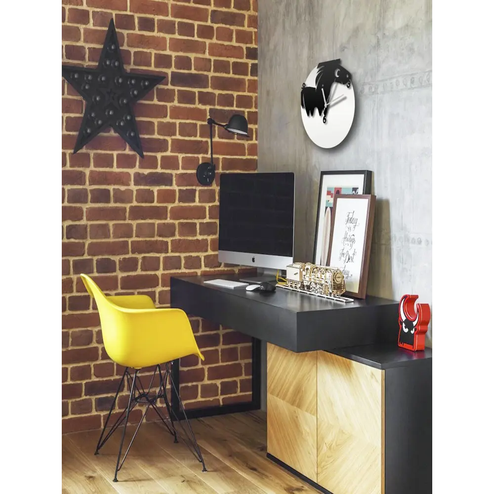 Фото 4 Настенные часы круглые 31 см Бруталити животные - 723 цвет черный