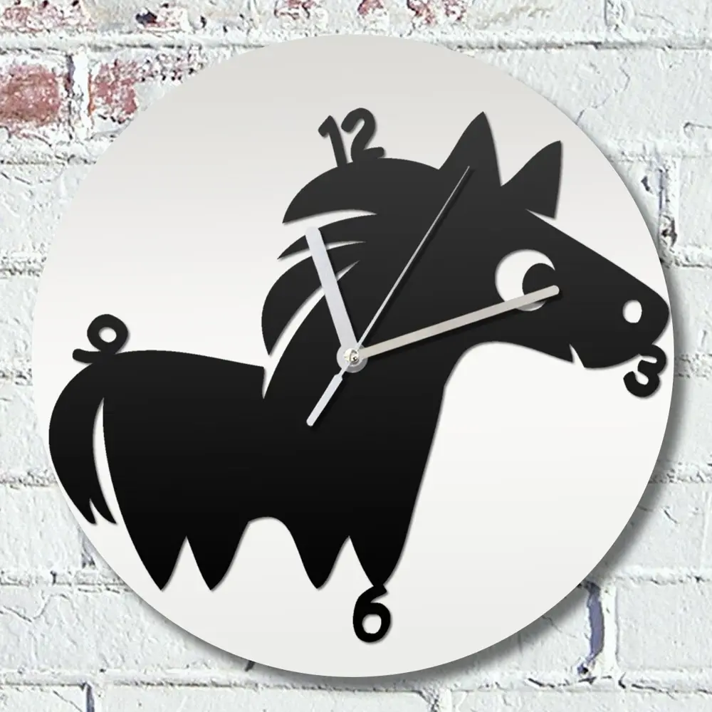 Фото Настенные часы круглые 31 см Бруталити животные - 723 цвет черный