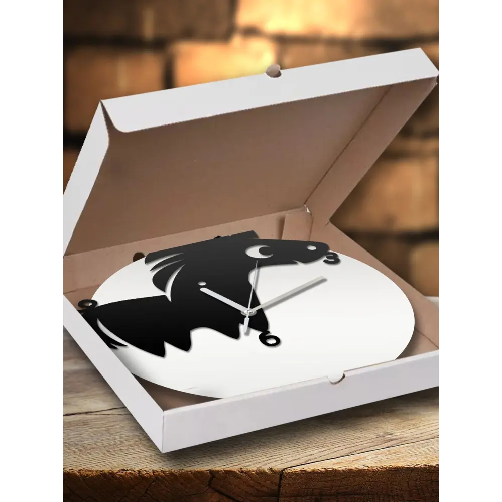 Фото 3 Настенные часы круглые 31 см Бруталити животные - 723 цвет черный