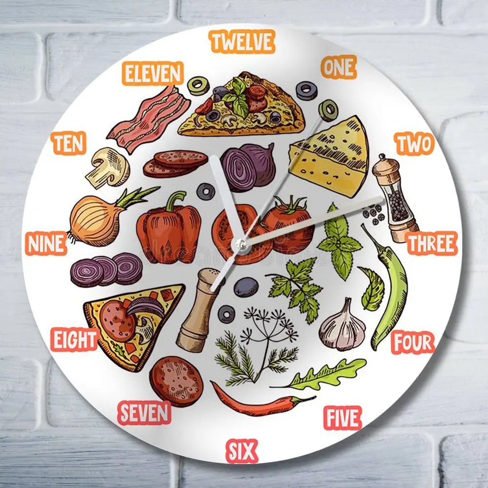 Фото Настенные часы круглые 27 см Бруталити доставка еды - 205 цвет черный