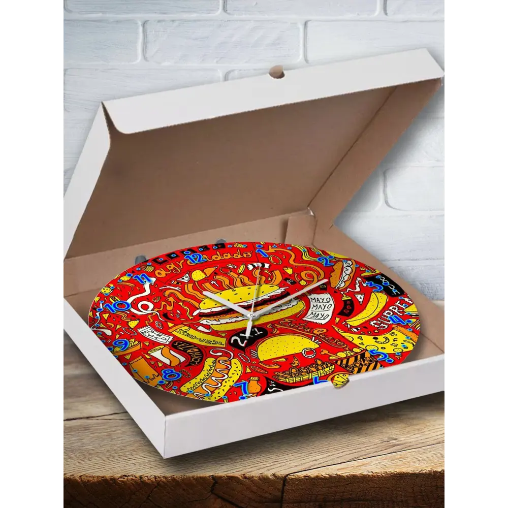 Фото Настенные часы круглые 27 см Бруталити еда - 23 цвет черный