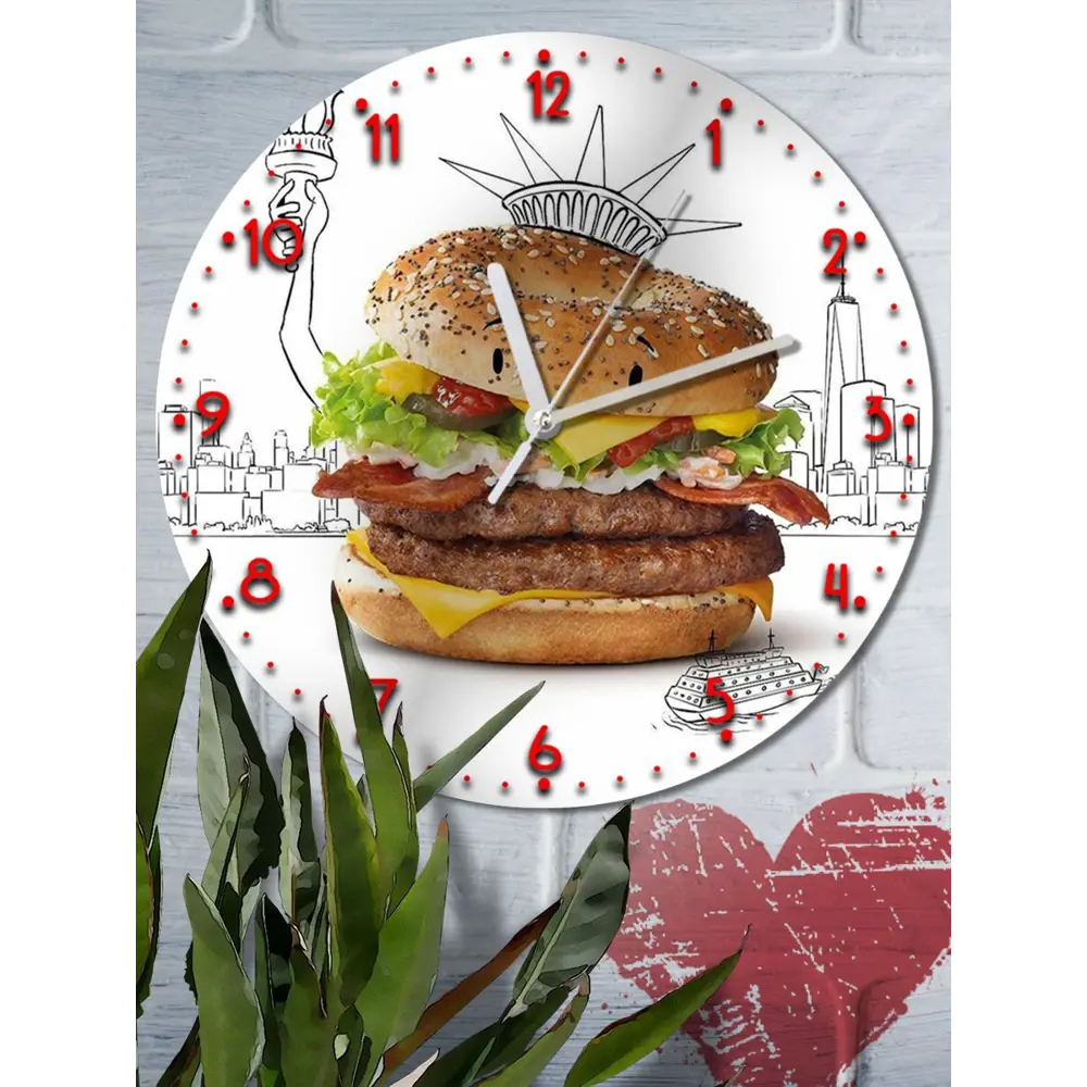 Фото 2 Настенные часы круглые 27 см Бруталити еда - 22 цвет черный