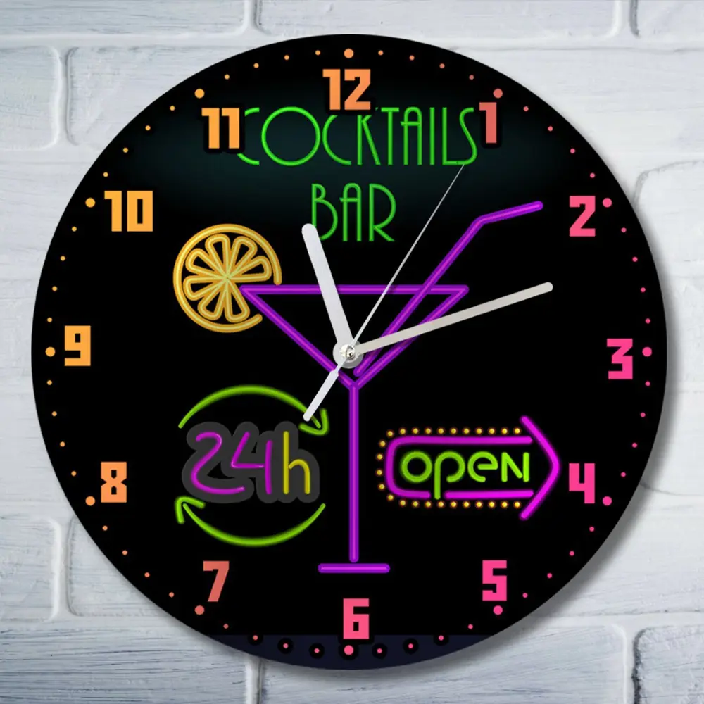 Фото Настенные часы круглые 27 см Бруталити еда - 32 цвет черный