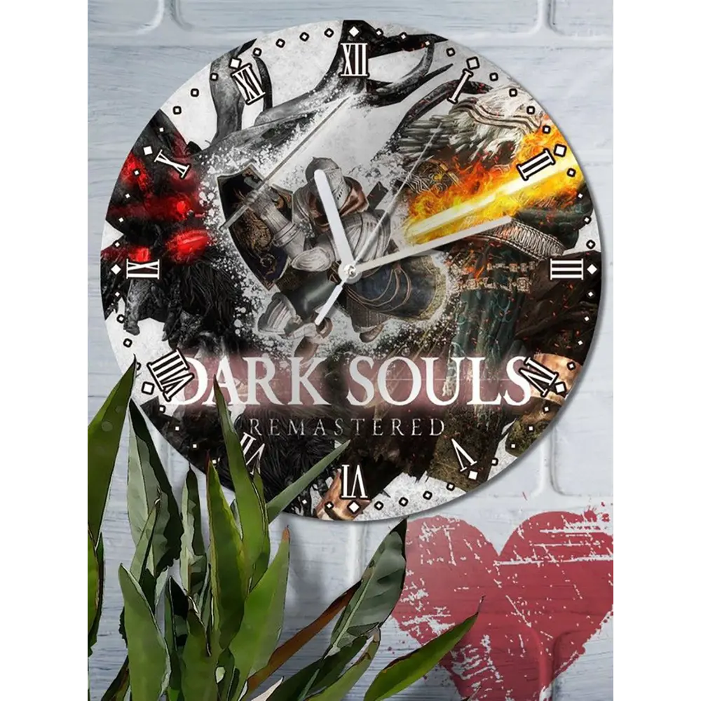 Фото 6 Настенные часы круглые 27 см Бруталити Игры Dark Souls Remastered - 6016 цвет черный
