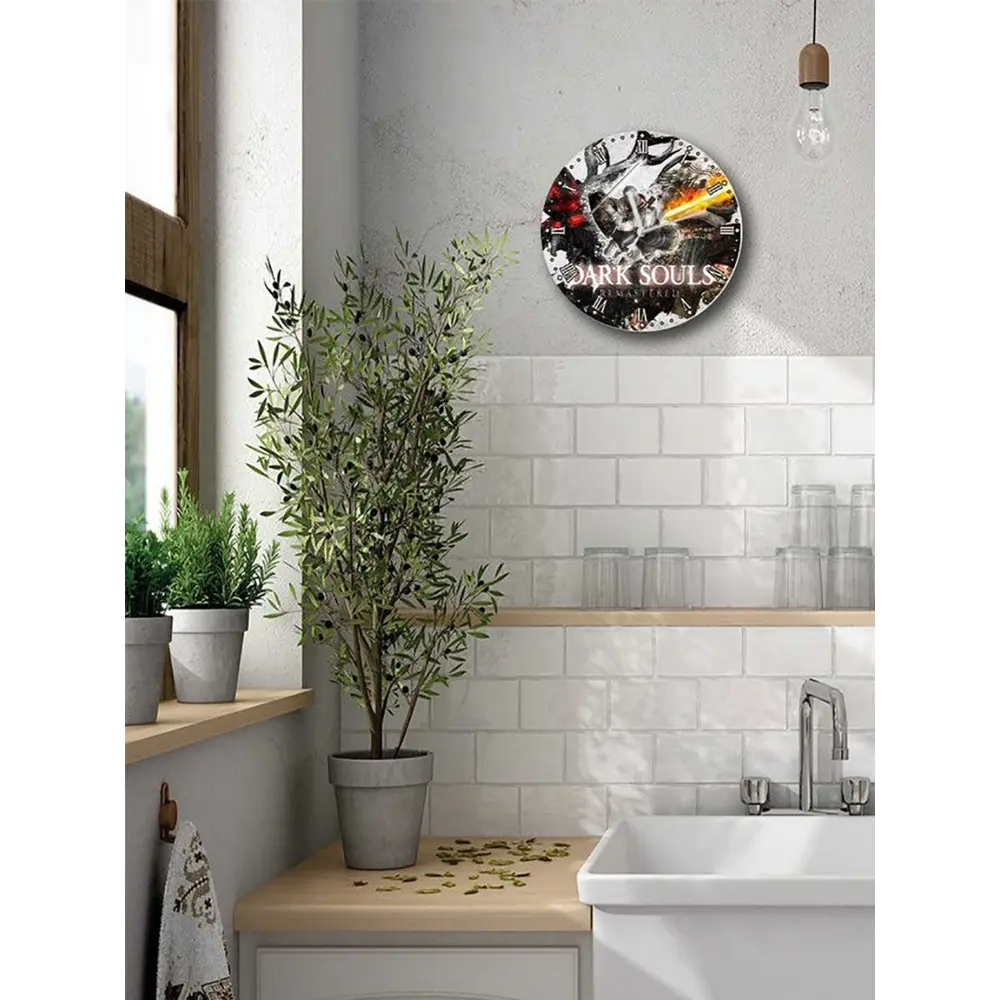 Фото 5 Настенные часы круглые 27 см Бруталити Игры Dark Souls Remastered - 6016 цвет черный