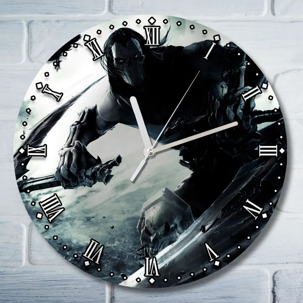 Фото Настенные часы круглые 27 см Бруталити игры Darksiders 2 4932 цвет черный