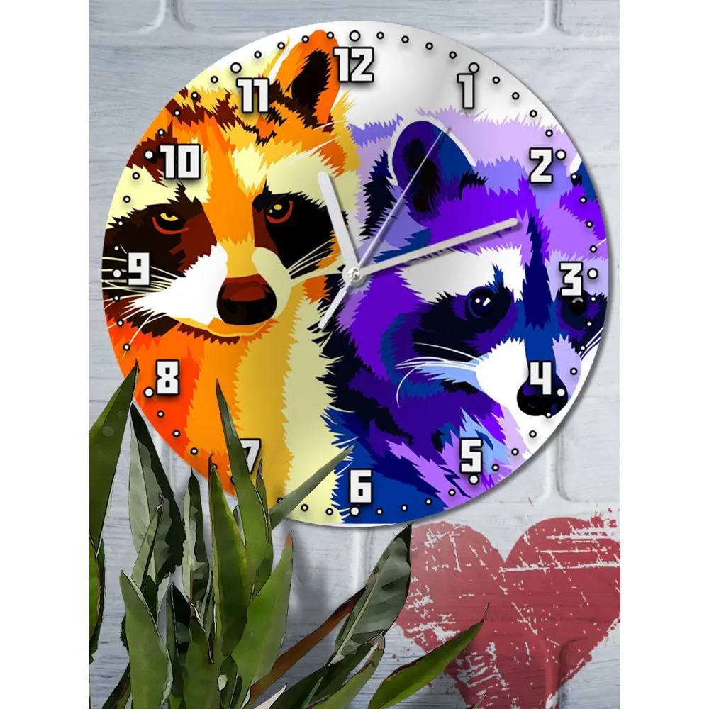 Фото 2 Настенные часы круглые 27 см Бруталити животные - 64 цвет черный