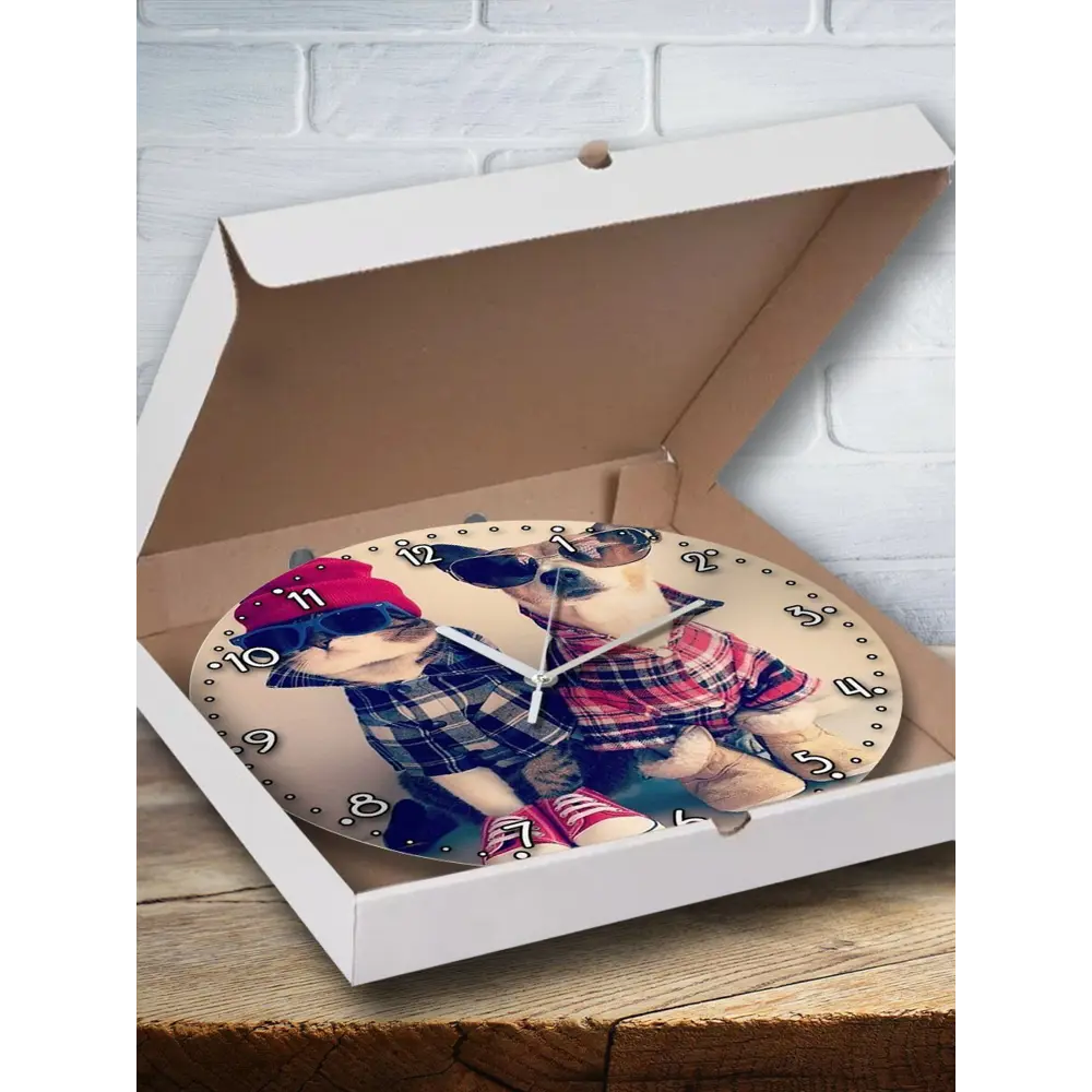 Фото Настенные часы круглые 27 см Бруталити животные - 56 цвет черный