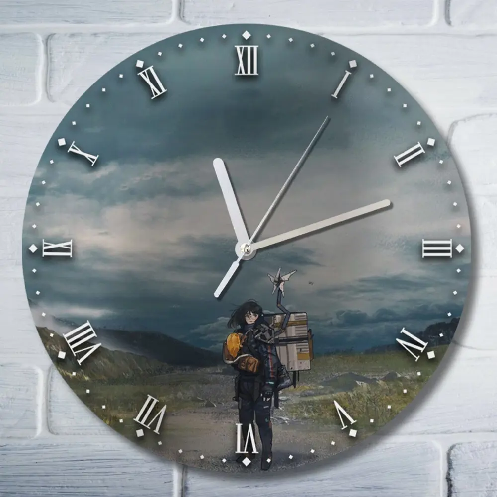 Фото Настенные часы круглые 27 см Бруталити игры Death Stranding - 4464 цвет черный