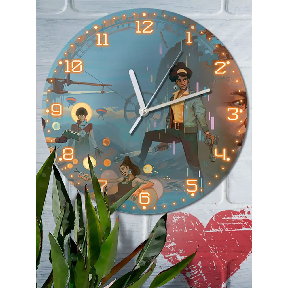 Фото 6 Настенные часы круглые 27 см Бруталити игры Deathloop 4905 цвет черный