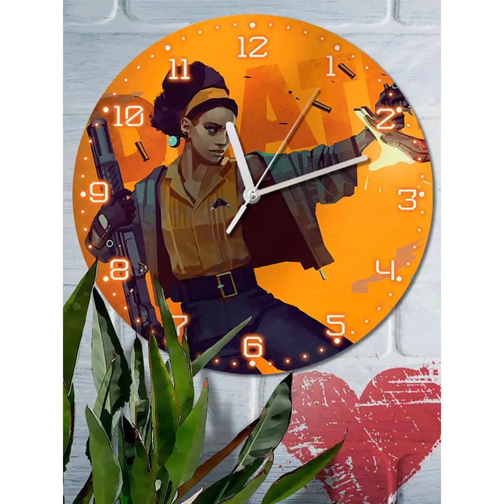 Фото 6 Настенные часы круглые 27 см Бруталити игры Deathloop 4904 цвет черный