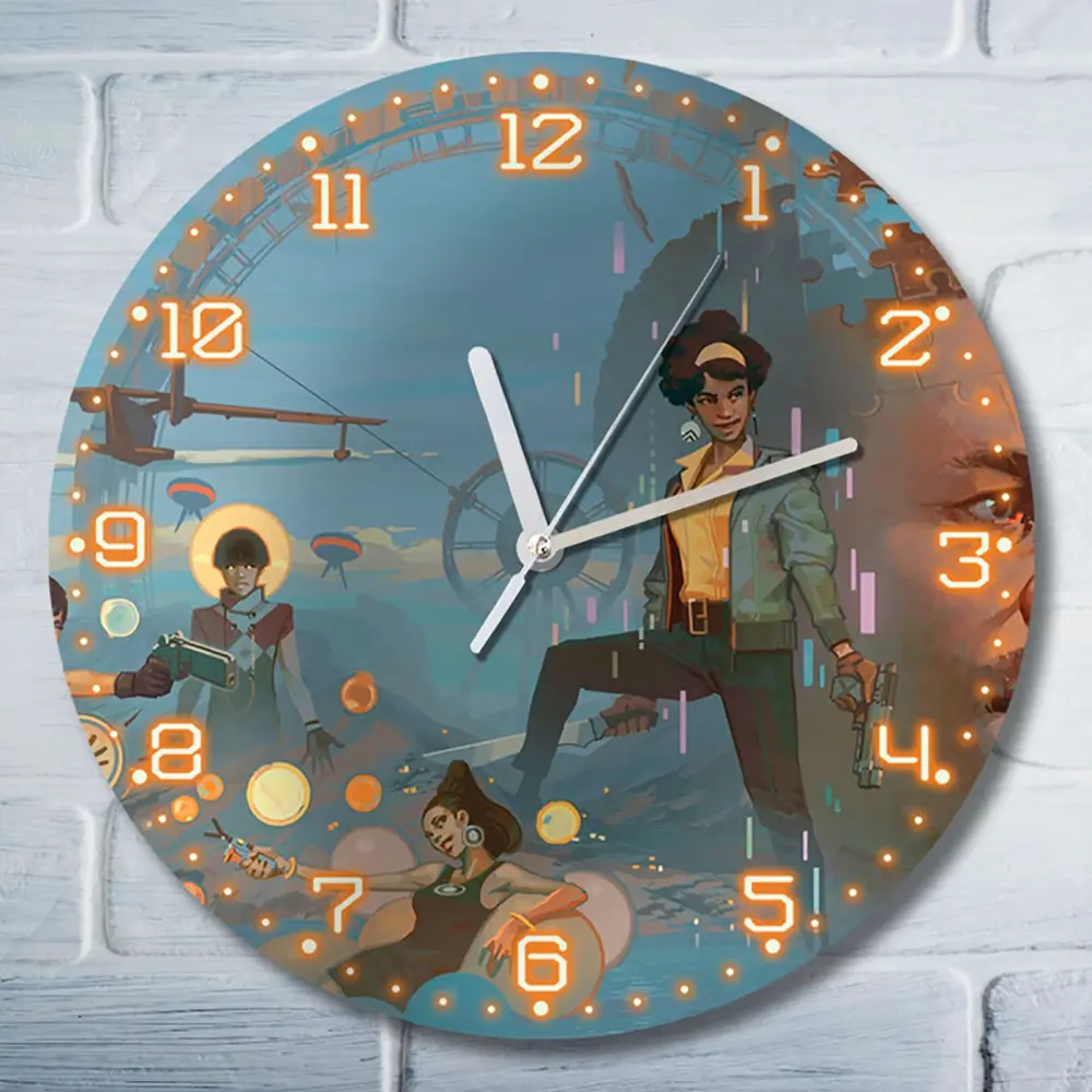 Фото Настенные часы круглые 27 см Бруталити игры Deathloop 4905 цвет черный