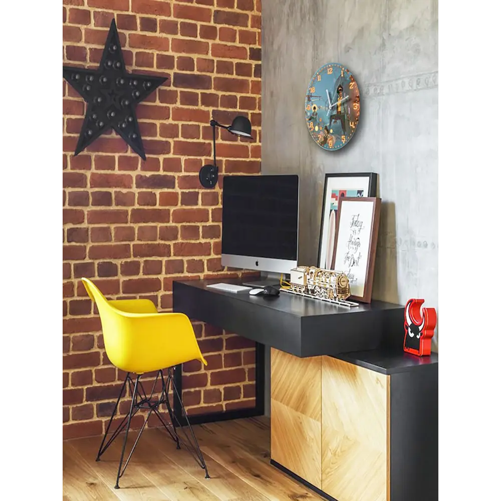 Фото 4 Настенные часы круглые 27 см Бруталити игры Deathloop 4905 цвет черный