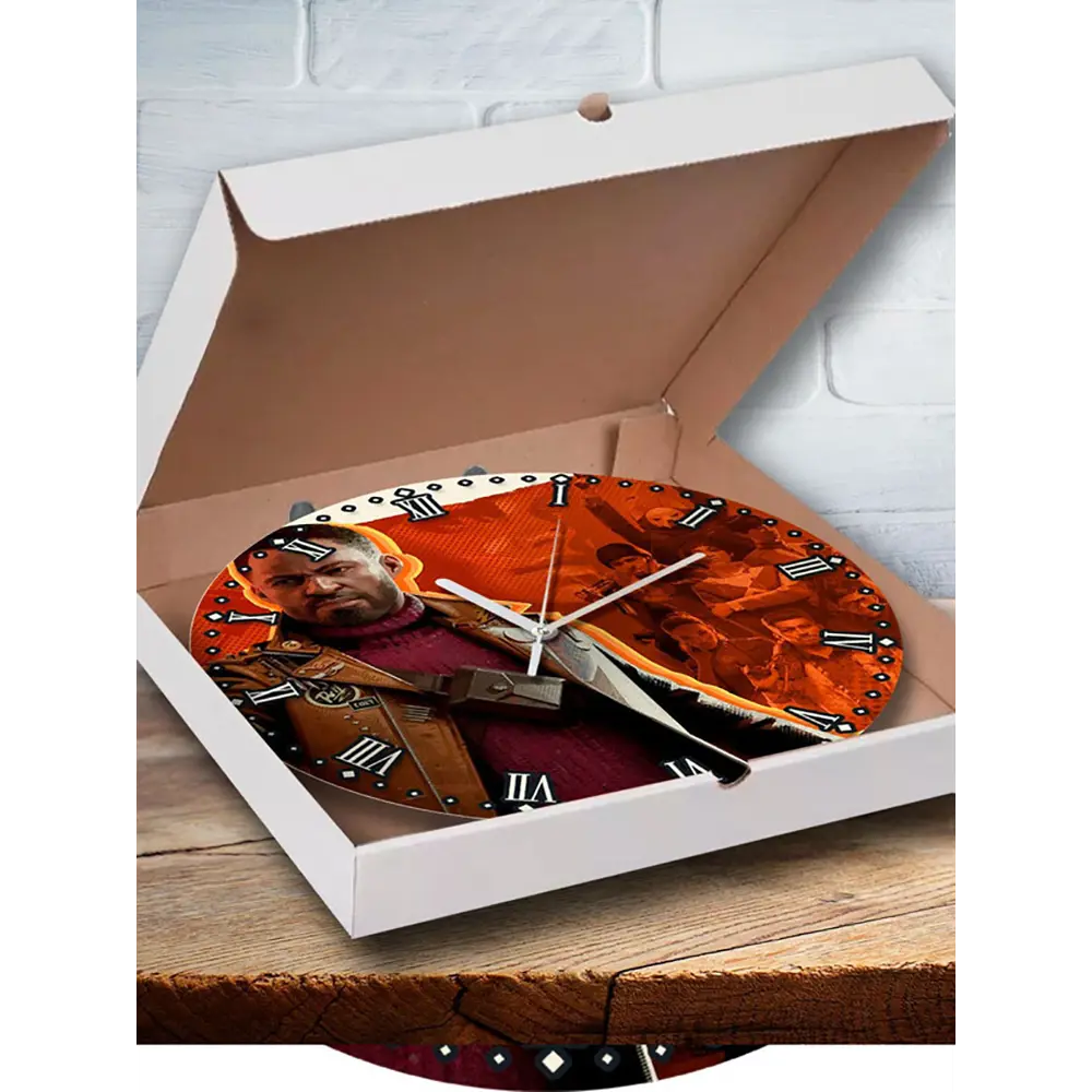 Фото 3 Настенные часы круглые 27 см Бруталити игры Deathloop 4907 цвет черный