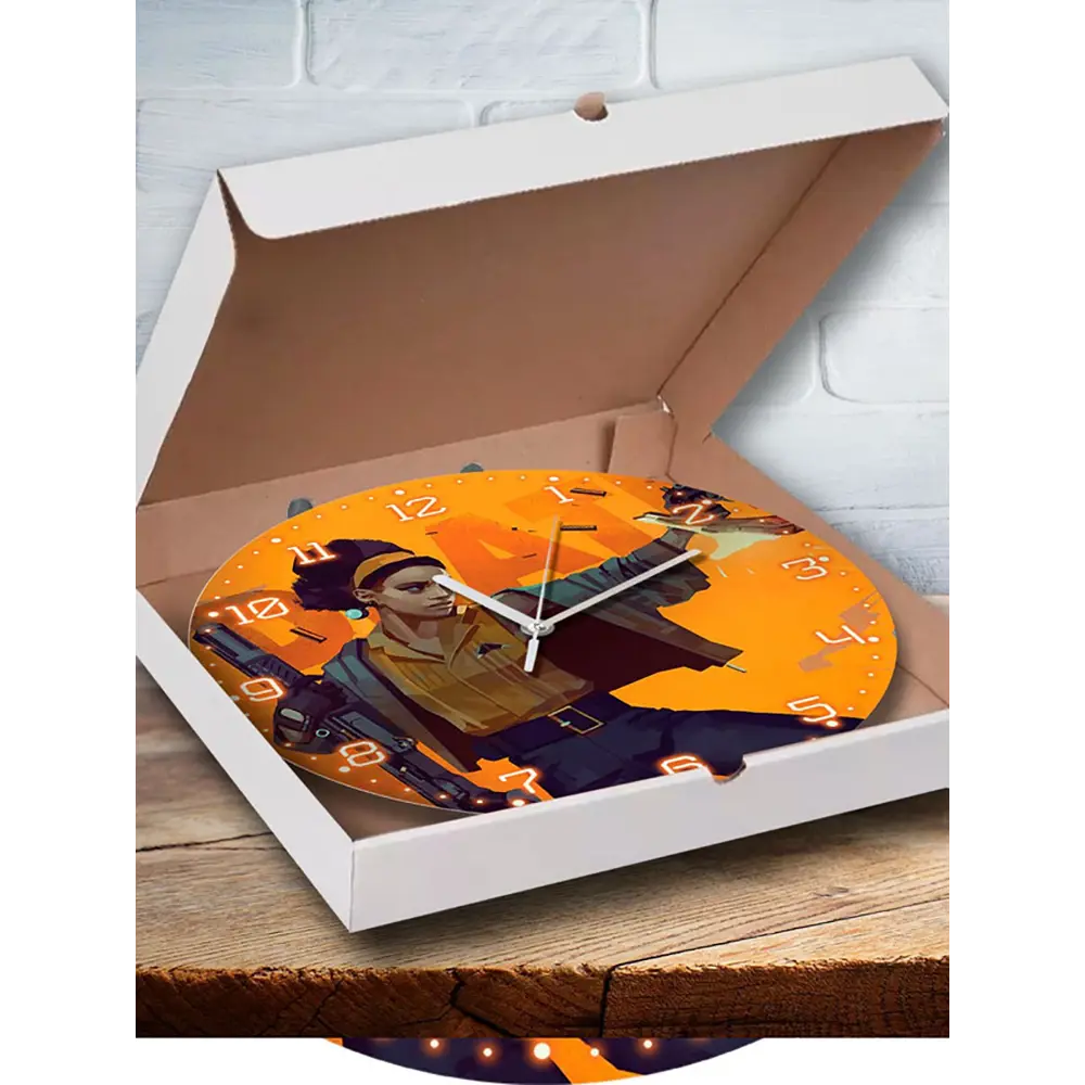 Фото 3 Настенные часы круглые 27 см Бруталити игры Deathloop 4904 цвет черный