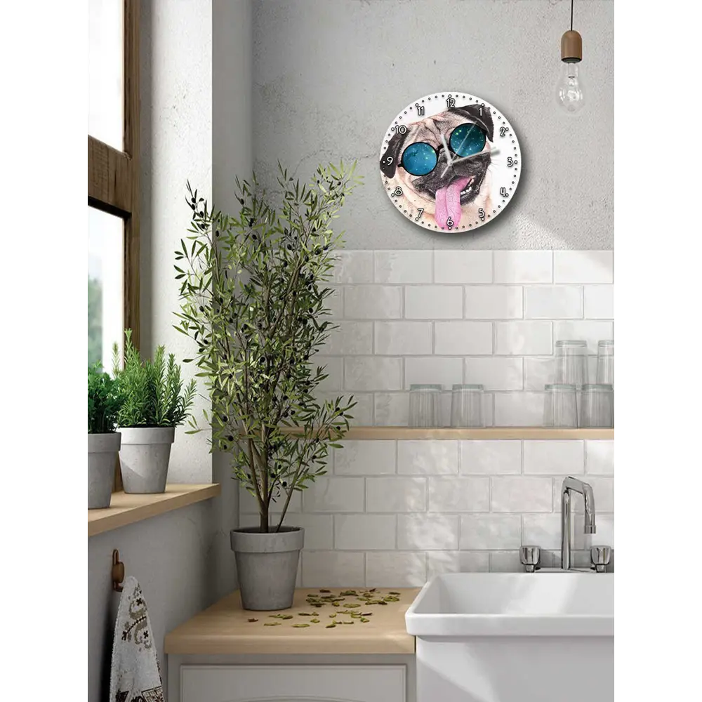 Фото Настенные часы круглые 27 см Бруталити животные - 50 цвет черный