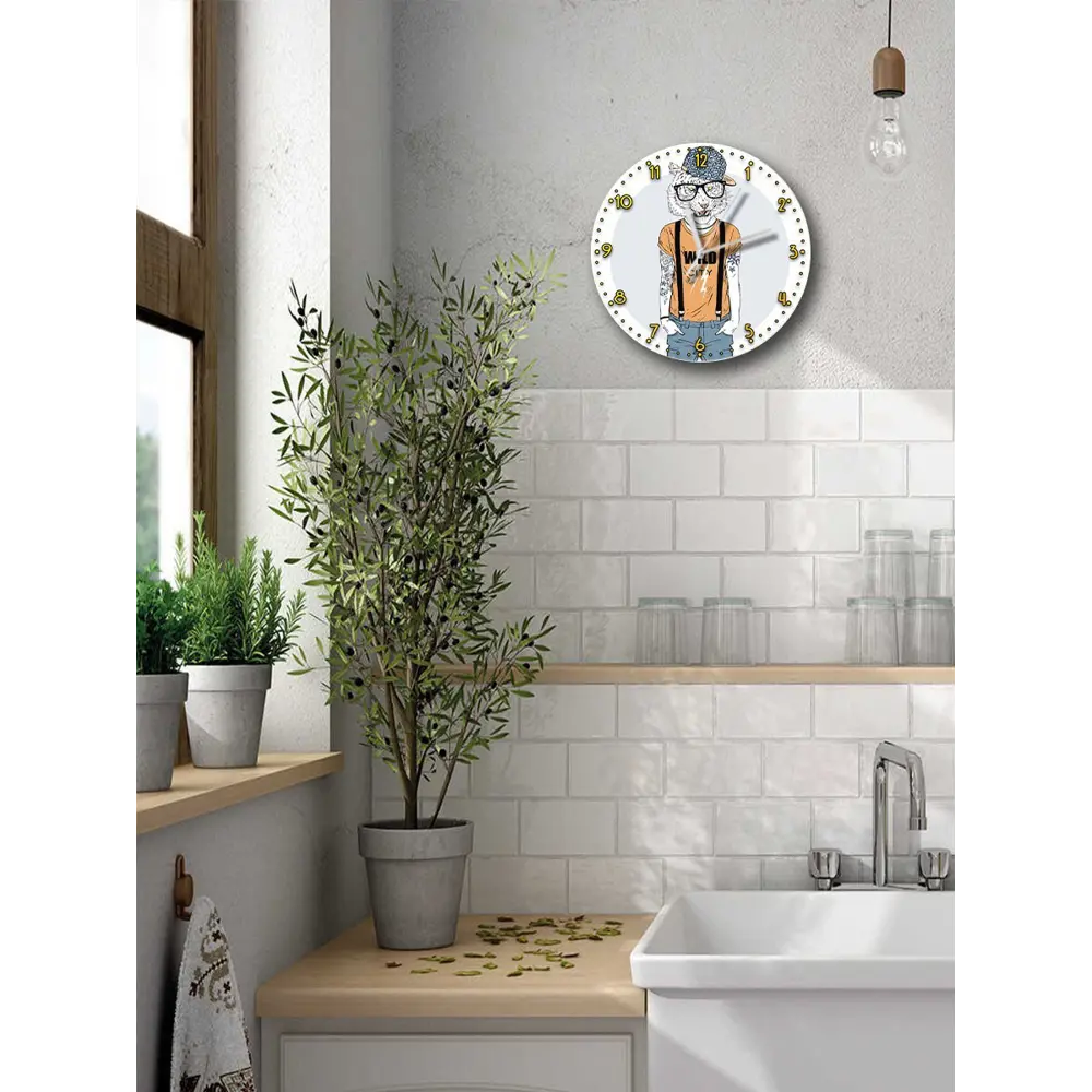 Фото 2 Настенные часы круглые 27 см Бруталити животные - 73 цвет черный