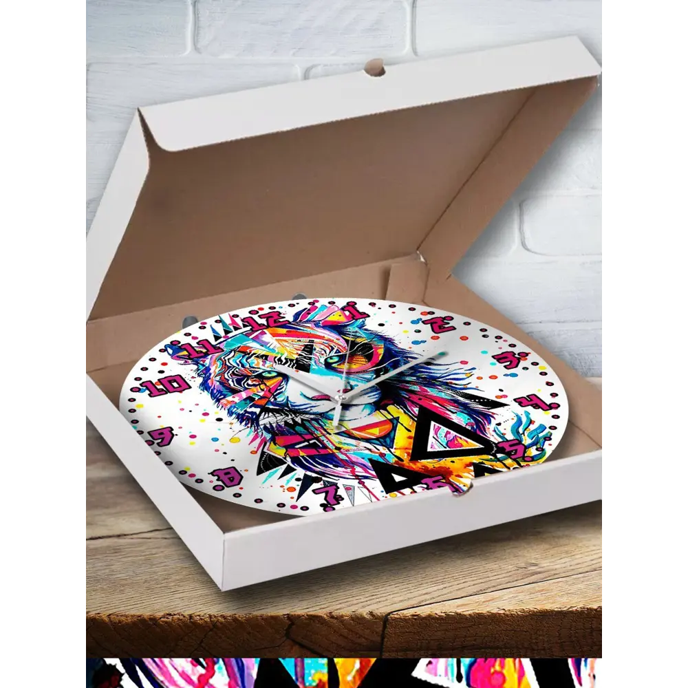 Фото Настенные часы круглые 27 см Бруталити животные - 1048 цвет черный