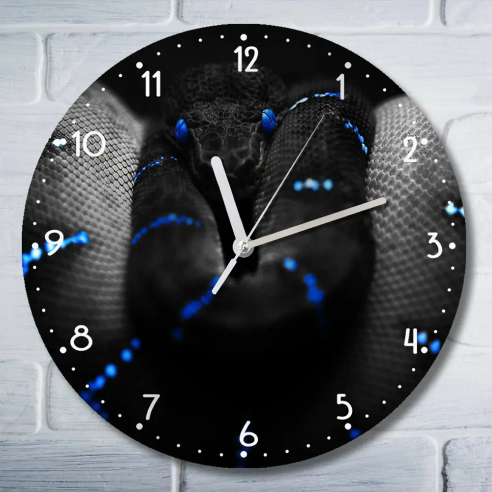 Фото Настенные часы круглые 27 см Бруталити животные змея - 3002 цвет черный Фото Настенные часы круглые 27 см Бруталити животные змея - 3002 цвет черный