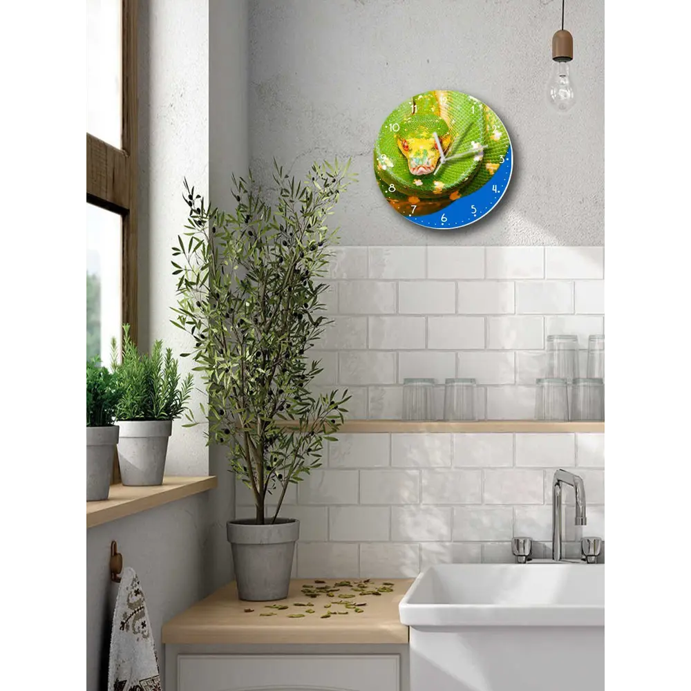 Фото Настенные часы круглые 27 см Бруталити животные змея - 3099 цвет черный Фото Настенные часы круглые 27 см Бруталити животные змея - 3099 цвет черный