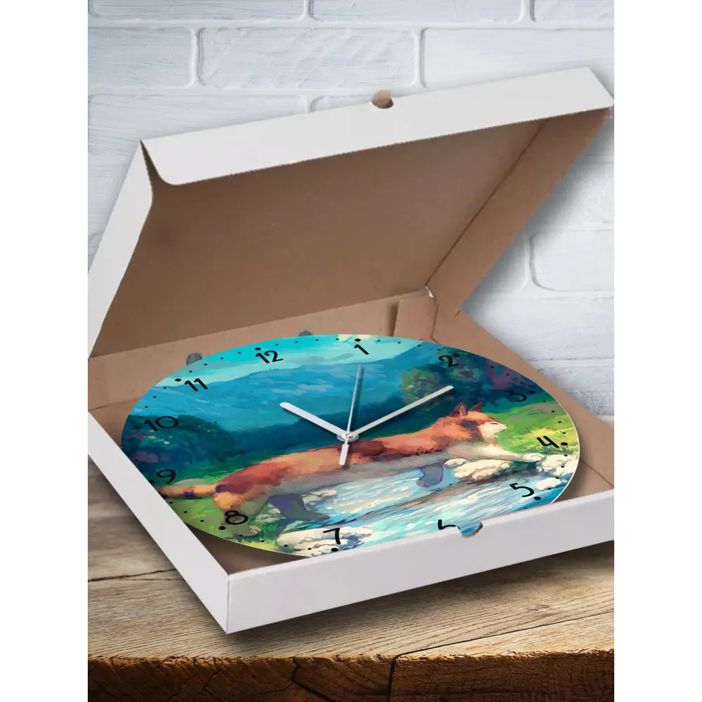 Фото 3 Настенные часы круглые 27 см Бруталити животные кот милота - 3223 цвет черный