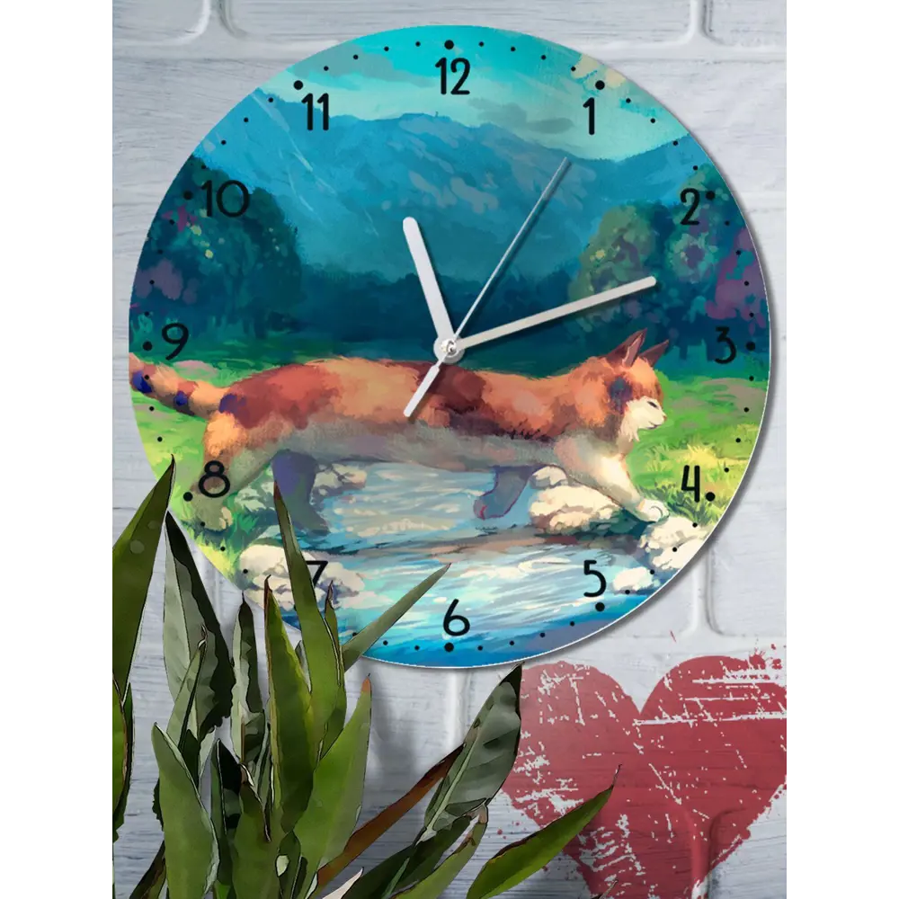 Фото 4 Настенные часы круглые 27 см Бруталити животные кот милота - 3223 цвет черный