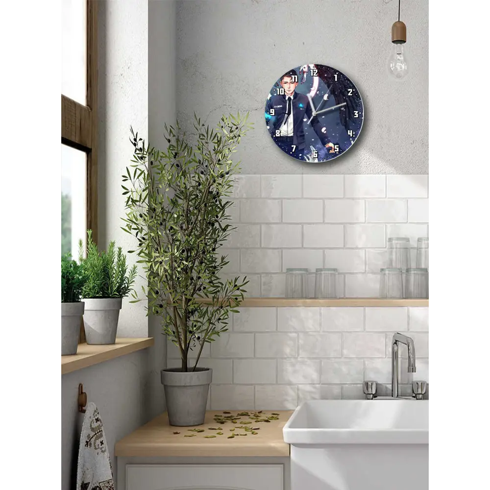 Фото Настенные часы круглые 27 см Бруталити Игры Detroit Стать человеком - 2287 цвет черный