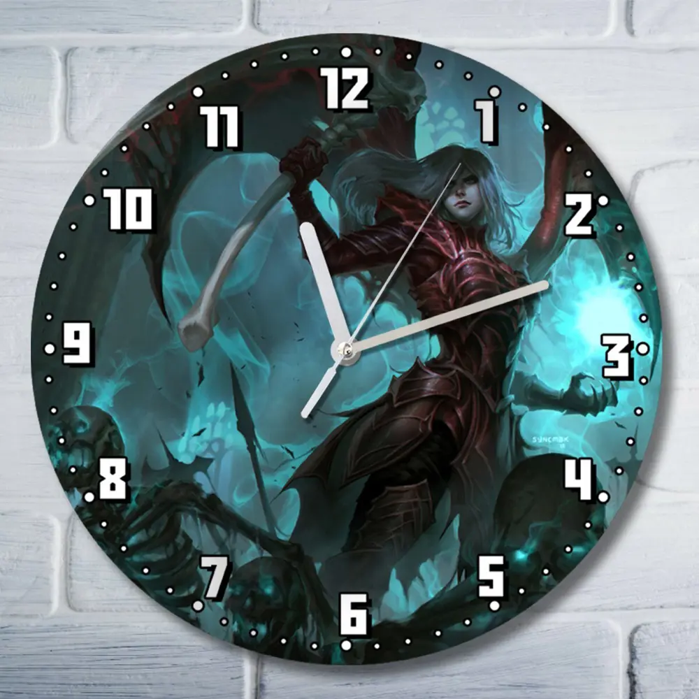 Фото Настенные часы круглые 27 см Бруталити Игры Diablo III Eternal Collection - 2379 цвет черный