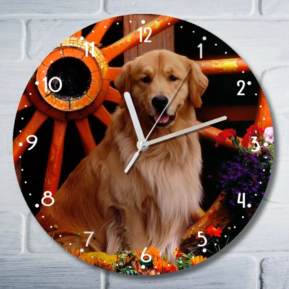 Фото Настенные часы круглые 27 см Бруталити животные собака - 3014 цвет черный