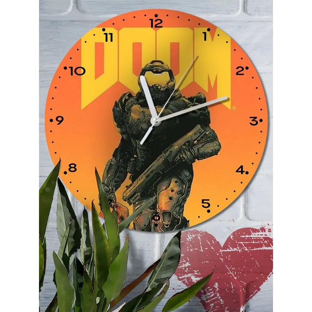Фото 6 Настенные часы круглые 27 см Бруталити игры Doom 3 - 6210 цвет черный