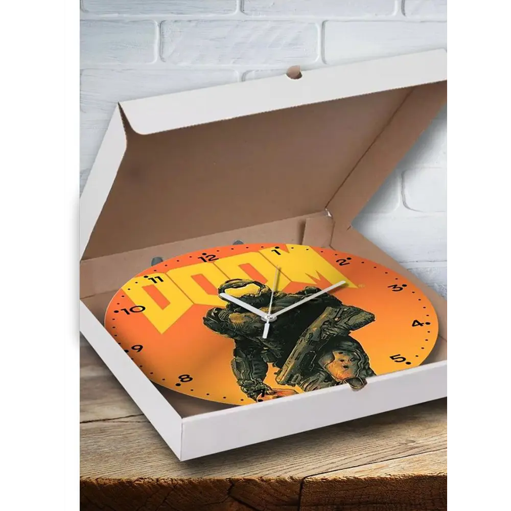 Фото 3 Настенные часы круглые 27 см Бруталити игры Doom 3 - 6210 цвет черный